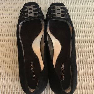 Calvin Klein Black Suede Pazia Flats